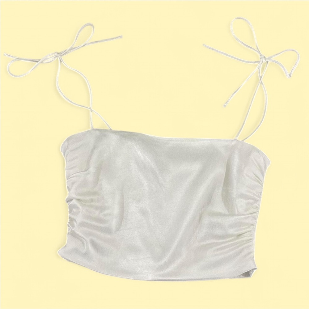 Zara Satin Effect White Top